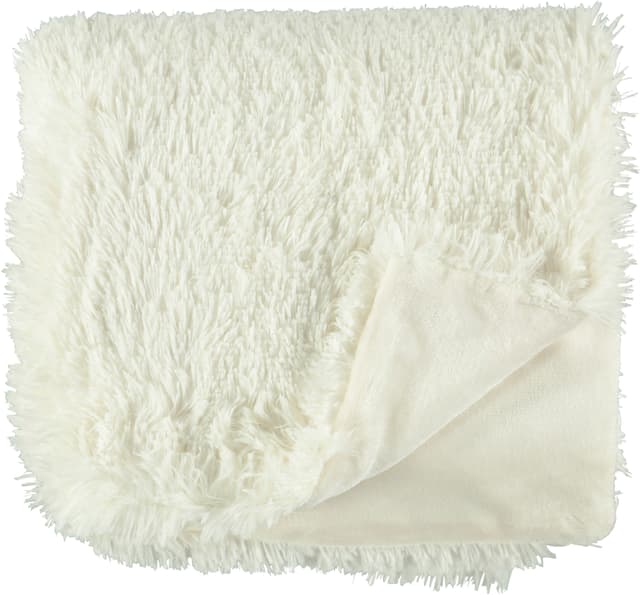Pläd Shaggy Offwhite