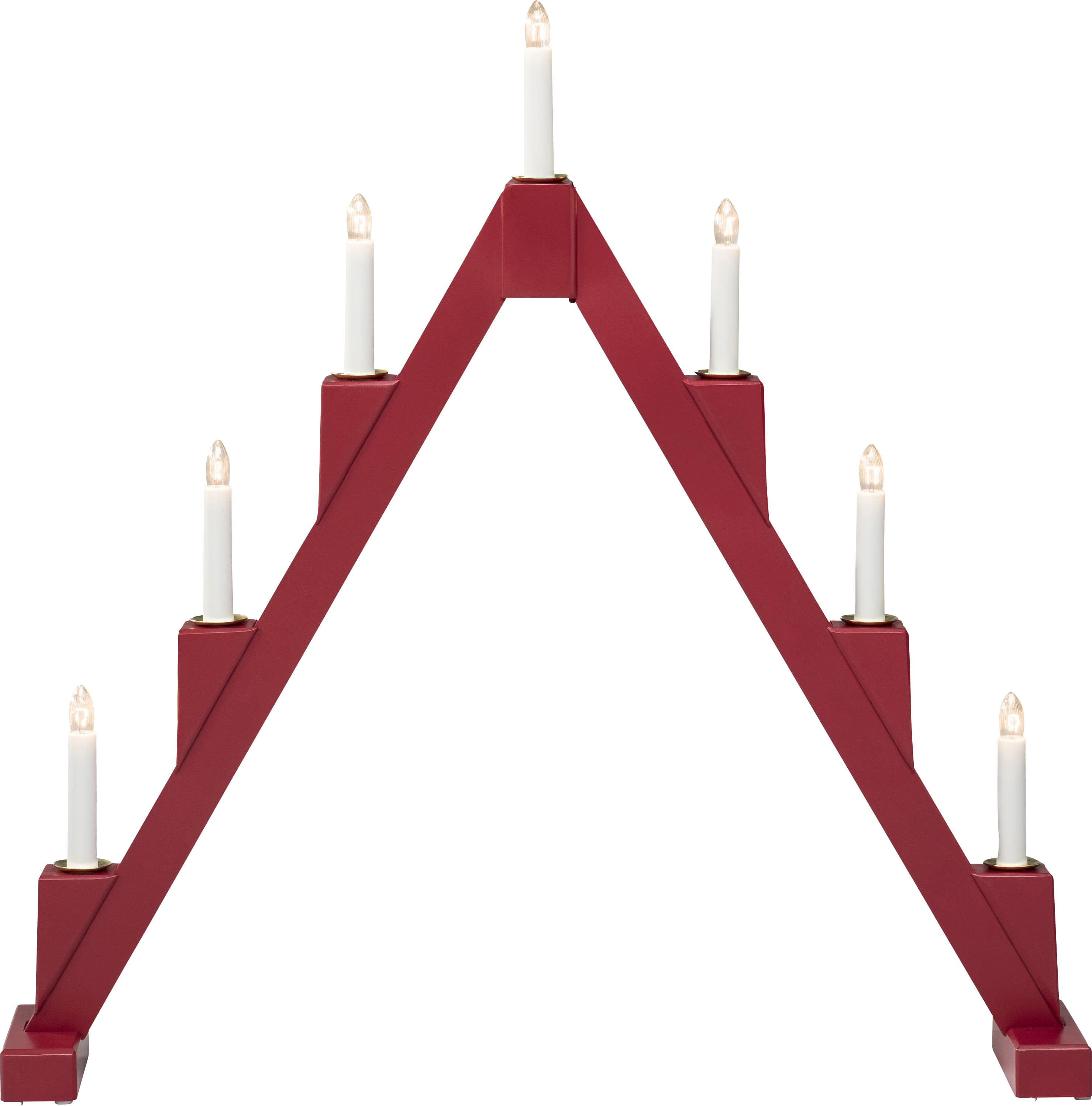 Elljusstake 7 ljus vikbar röd