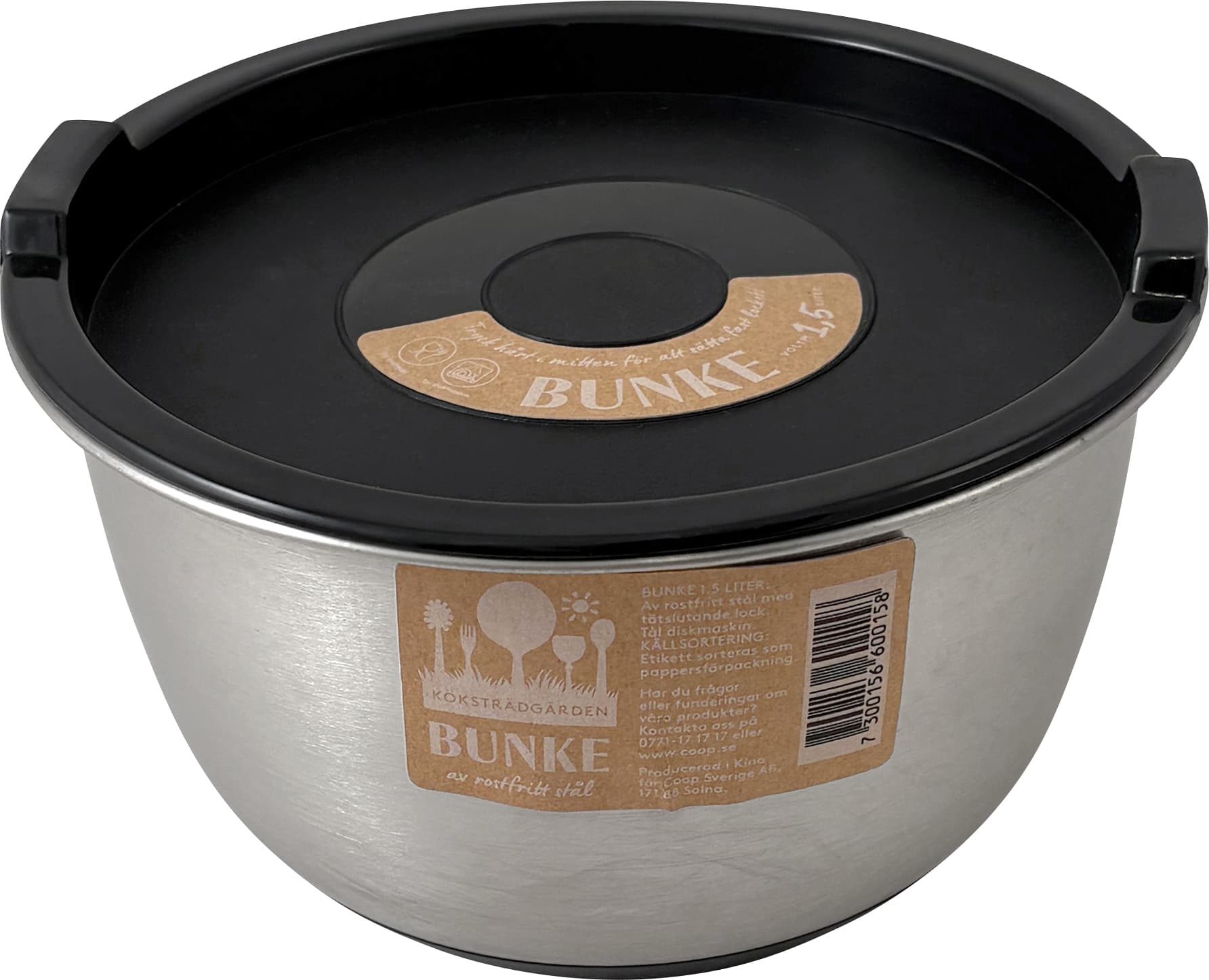 Bunke Rostfri 1,5 liter