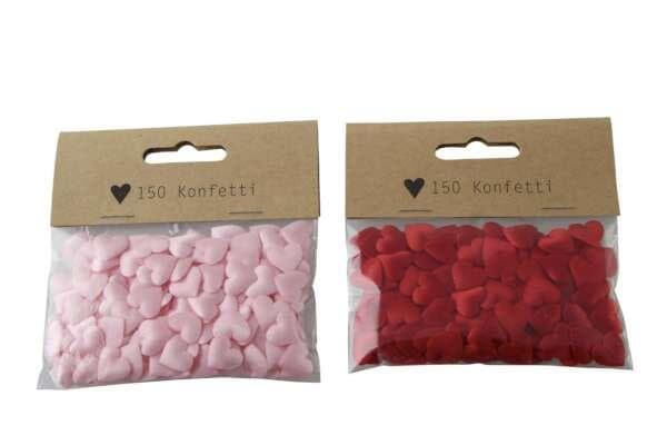 Konfettihjärtan Röda/Rosa 150-p